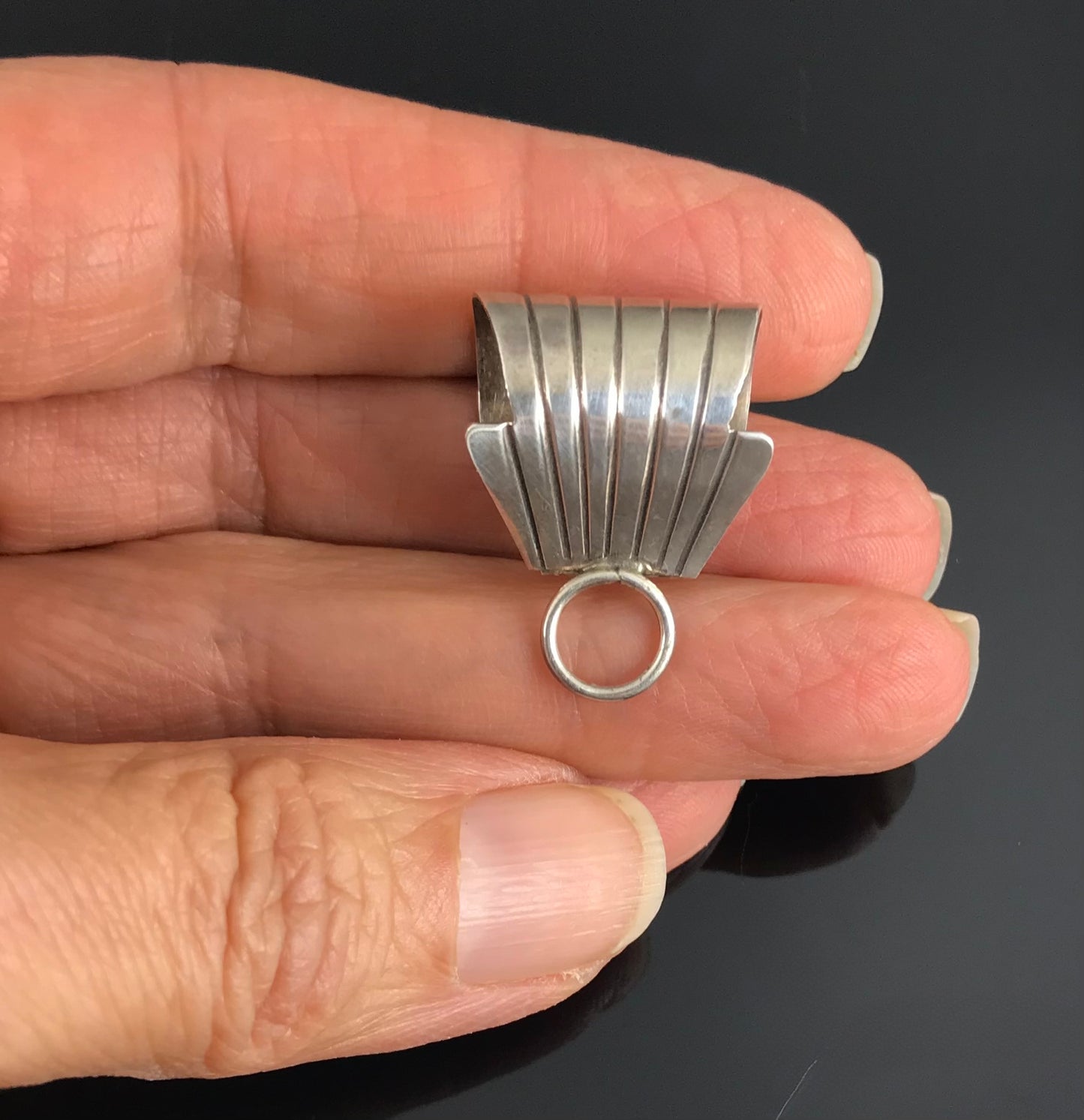 Sterling Bail - Convert a Shepherd's Hook to a Pendant - Native American Navajo