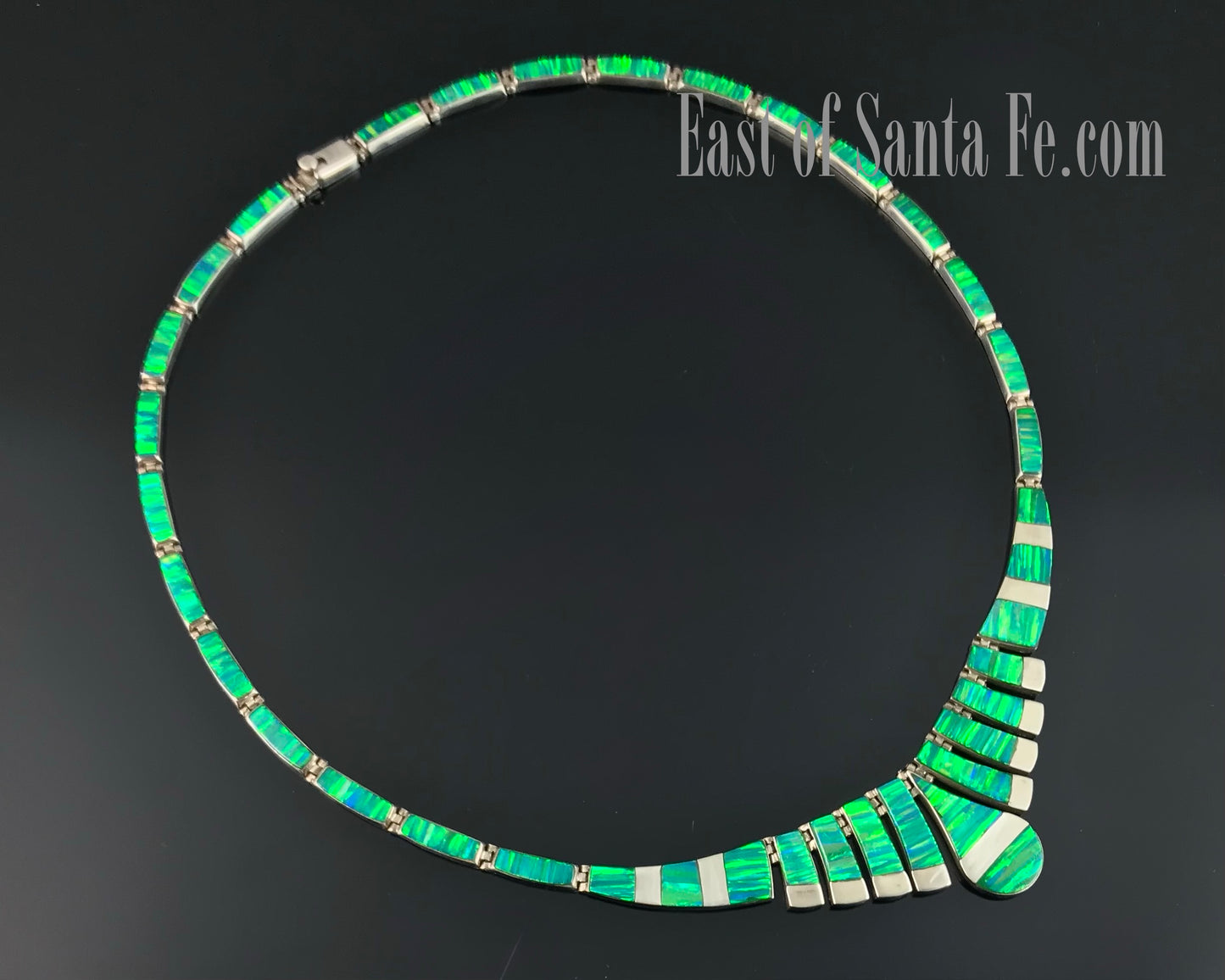 Vintage Opal Inlay Necklace - Taxco Mexico