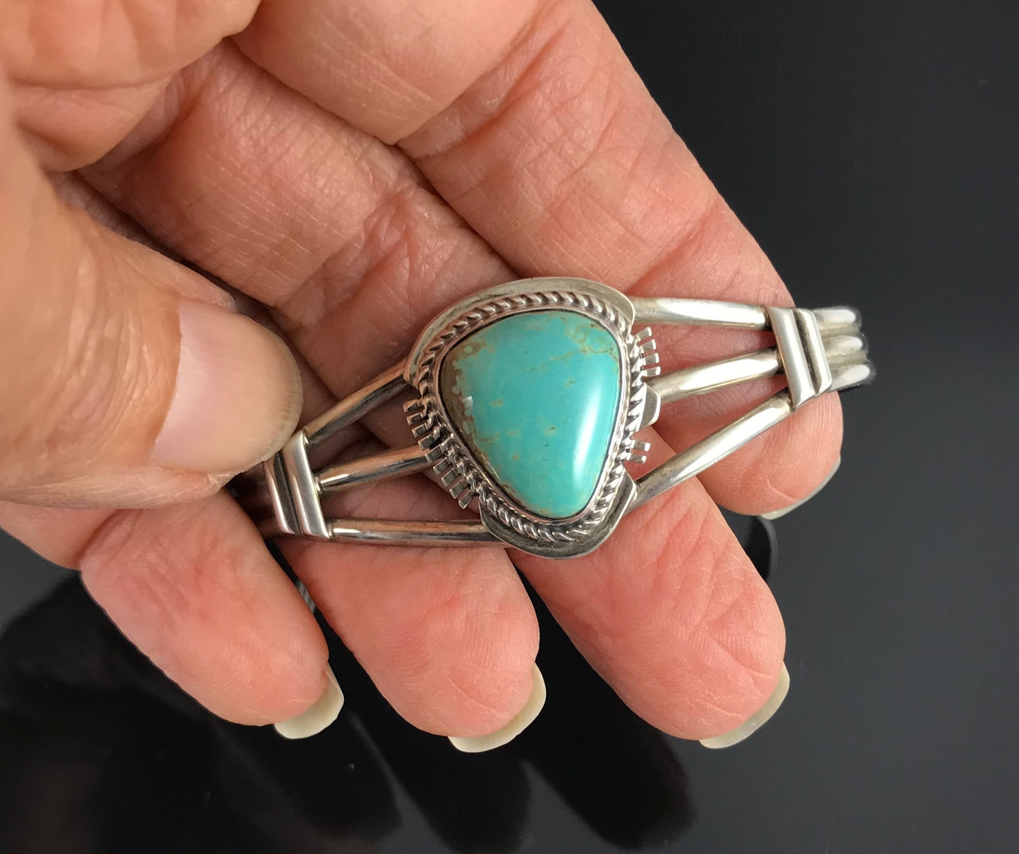 Vintage Navajo Turquoise Native American Cuff Bracelet - Larson Lee