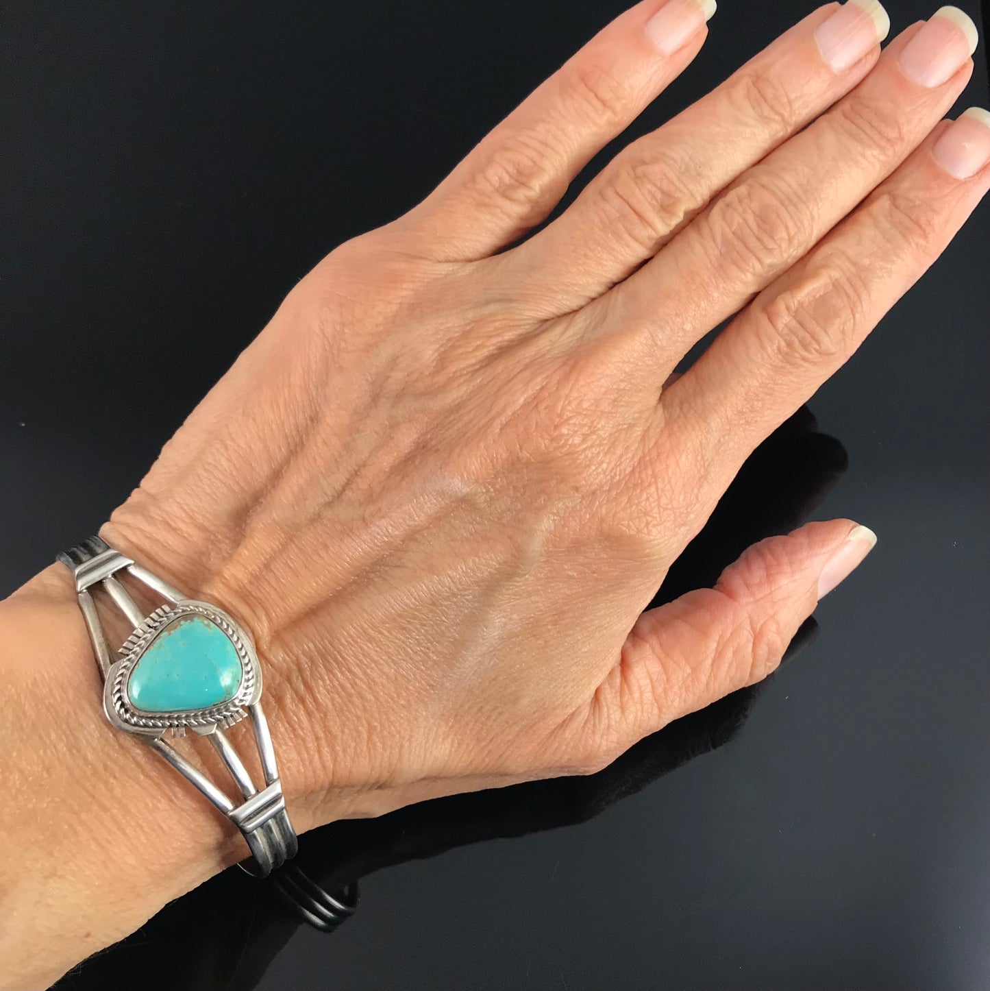 Vintage Navajo Turquoise Native American Cuff Bracelet - Larson Lee
