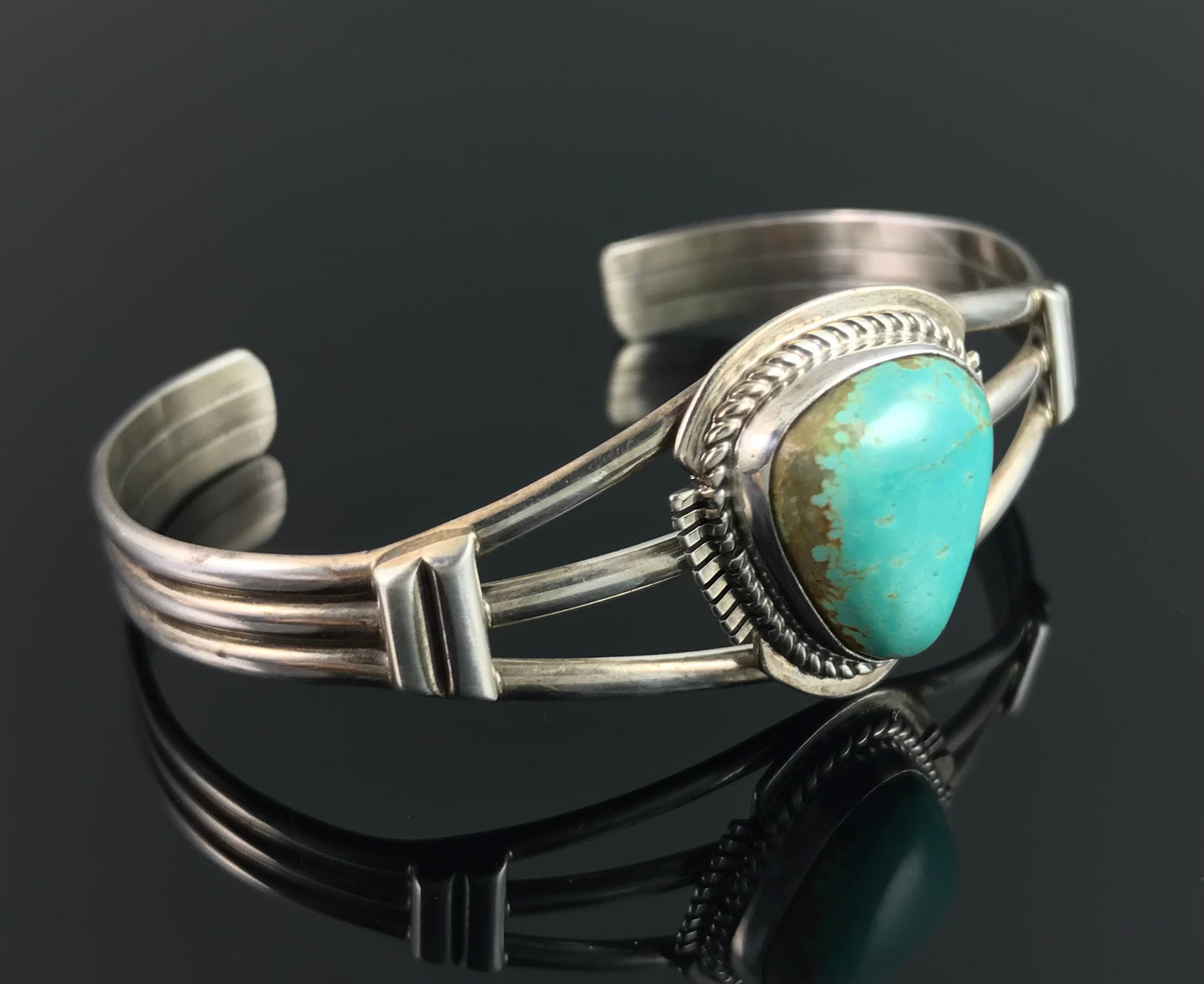 Vintage Navajo Turquoise Native American Cuff Bracelet - Larson Lee