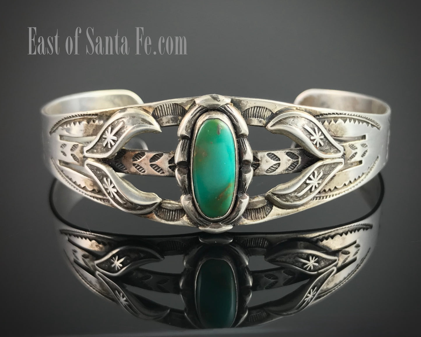 1960's Fred Harvey Era Turquoise Native American Cuff Bracelet - VINTAGE