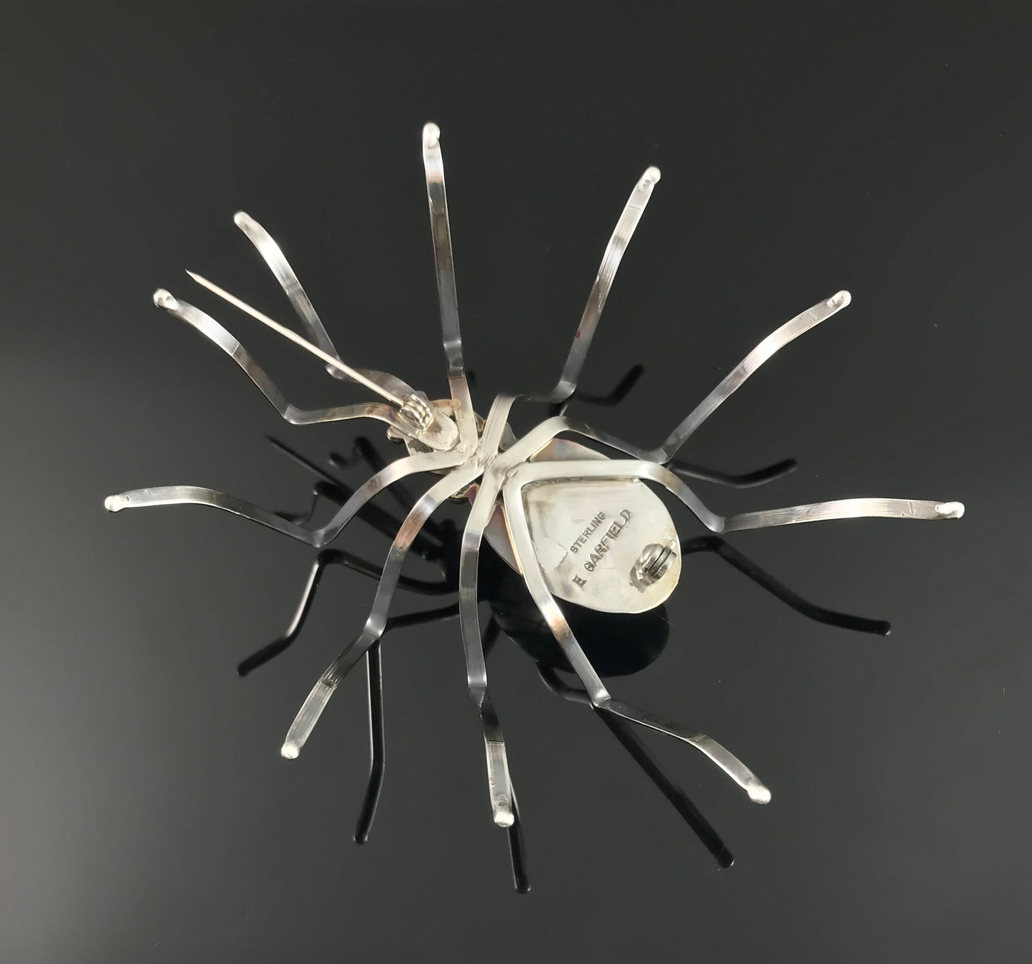 Huge Sterling Silver Navajo Spider Pin Native American - Effie Garfield