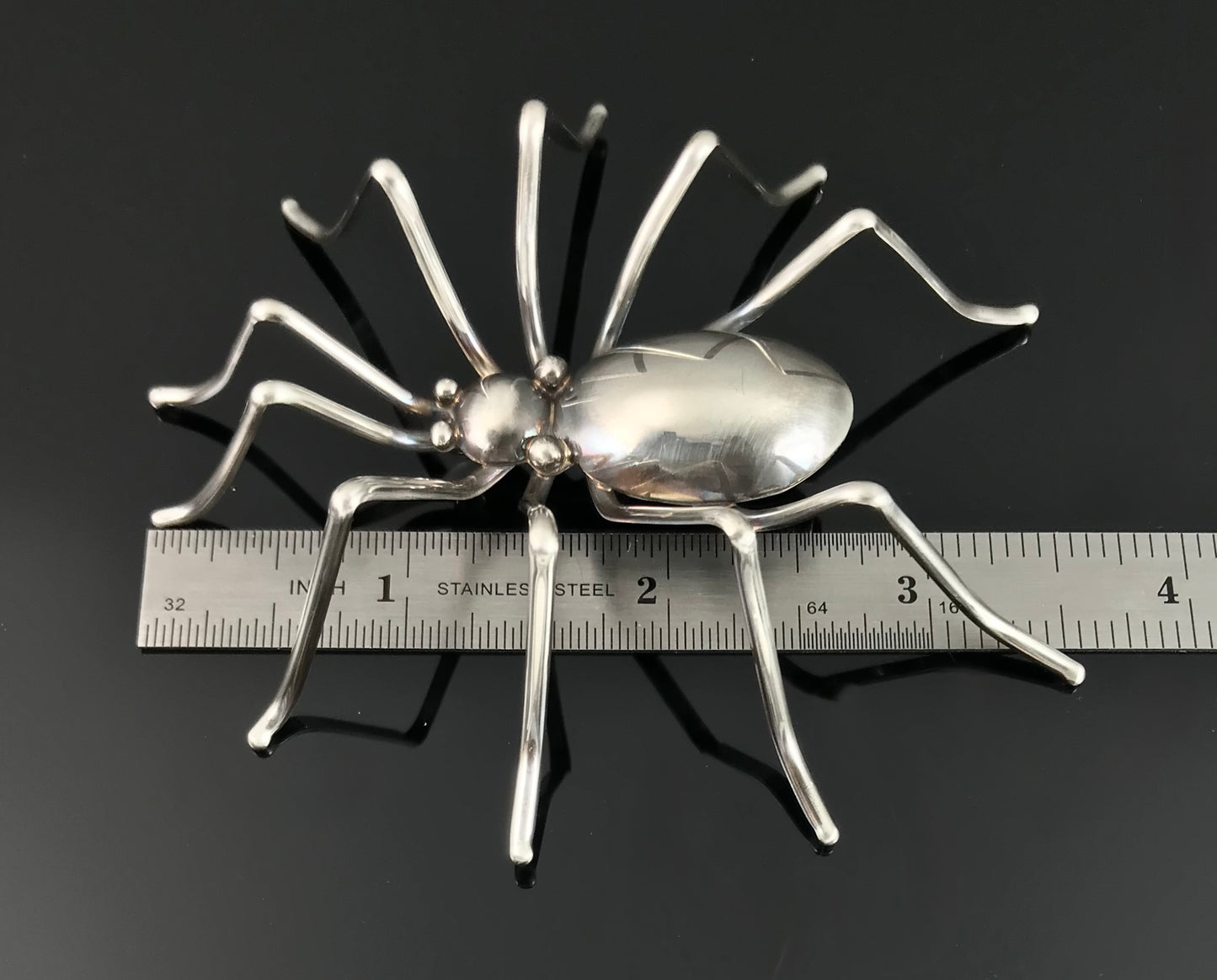 Huge Sterling Silver Navajo Spider Pin Native American - Effie Garfield