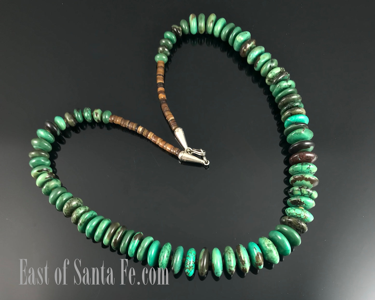 Green Turquoise Heishi Beads Native American Necklace - Santo Domingo Kewa