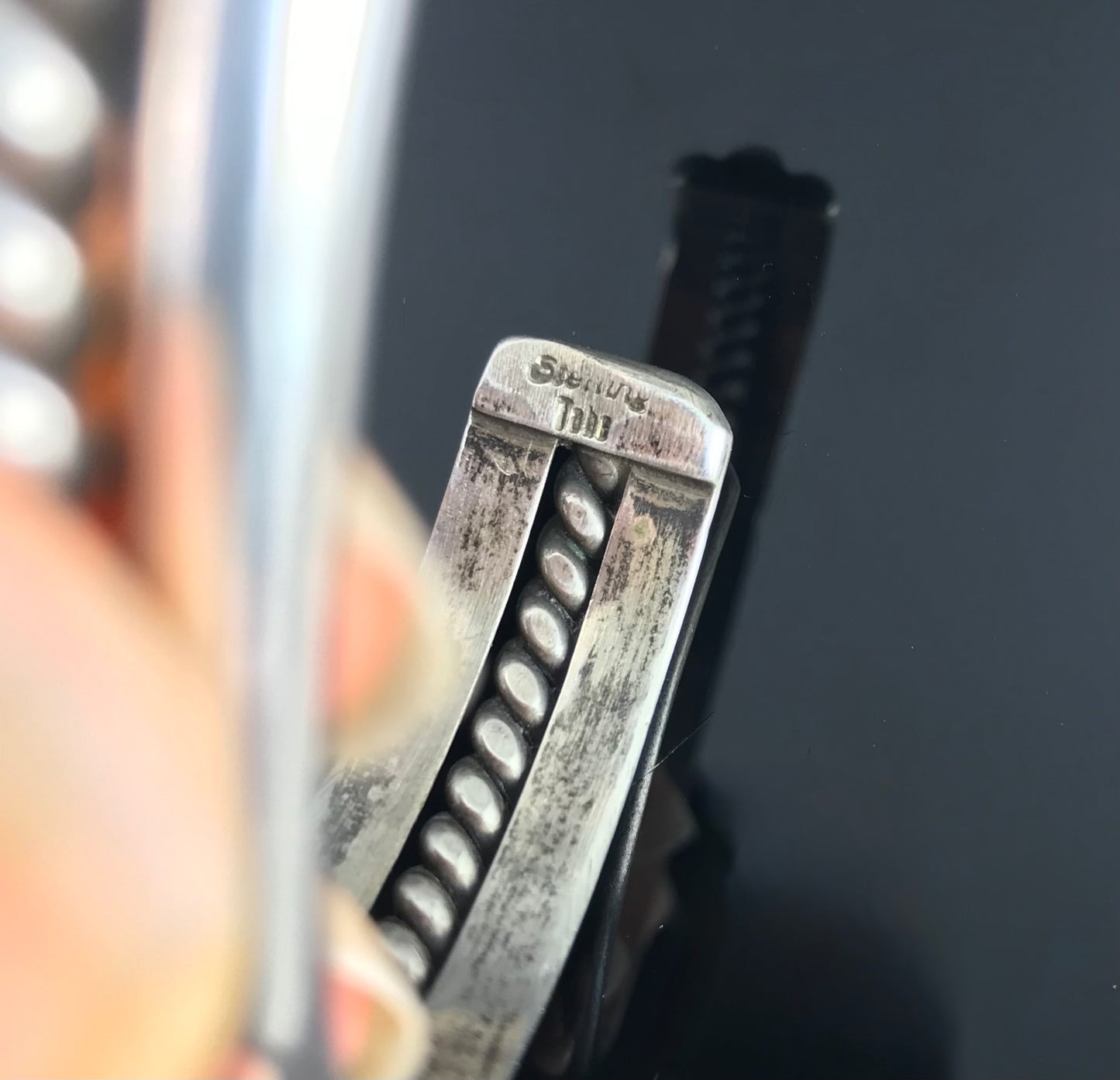 Navajo Sterling Silver Twist Cuff Bracelet Native American - Tahe