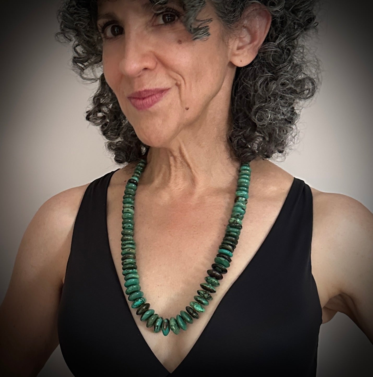Green Turquoise Heishi Beads Native American Necklace - Santo Domingo Kewa