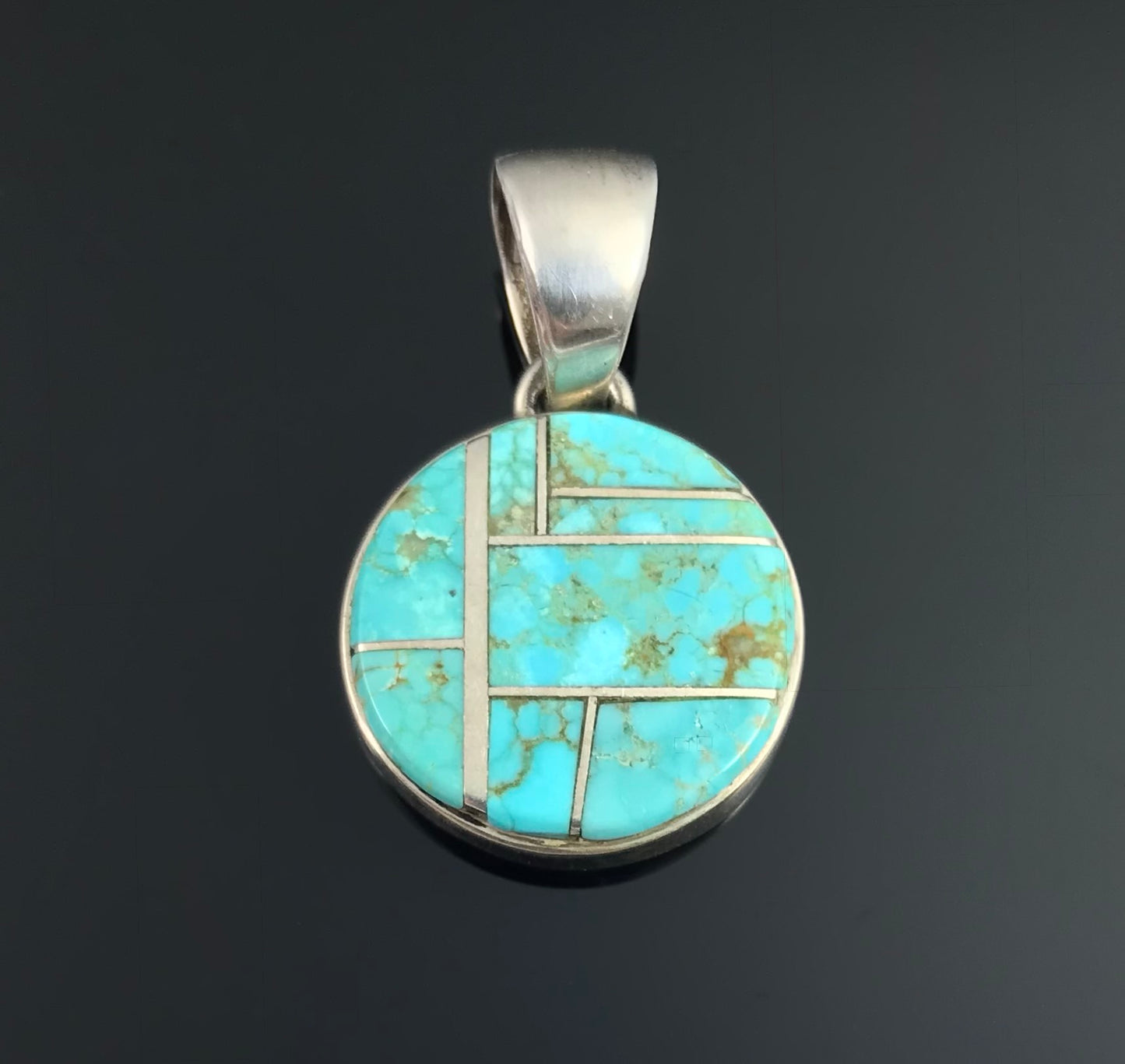 Number 8 Inlay Turquoise Pendant Native American - First American Traders