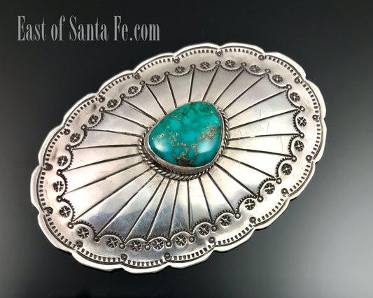 HUGE Turquoise Concho Pin Native American Navajo - Vintage